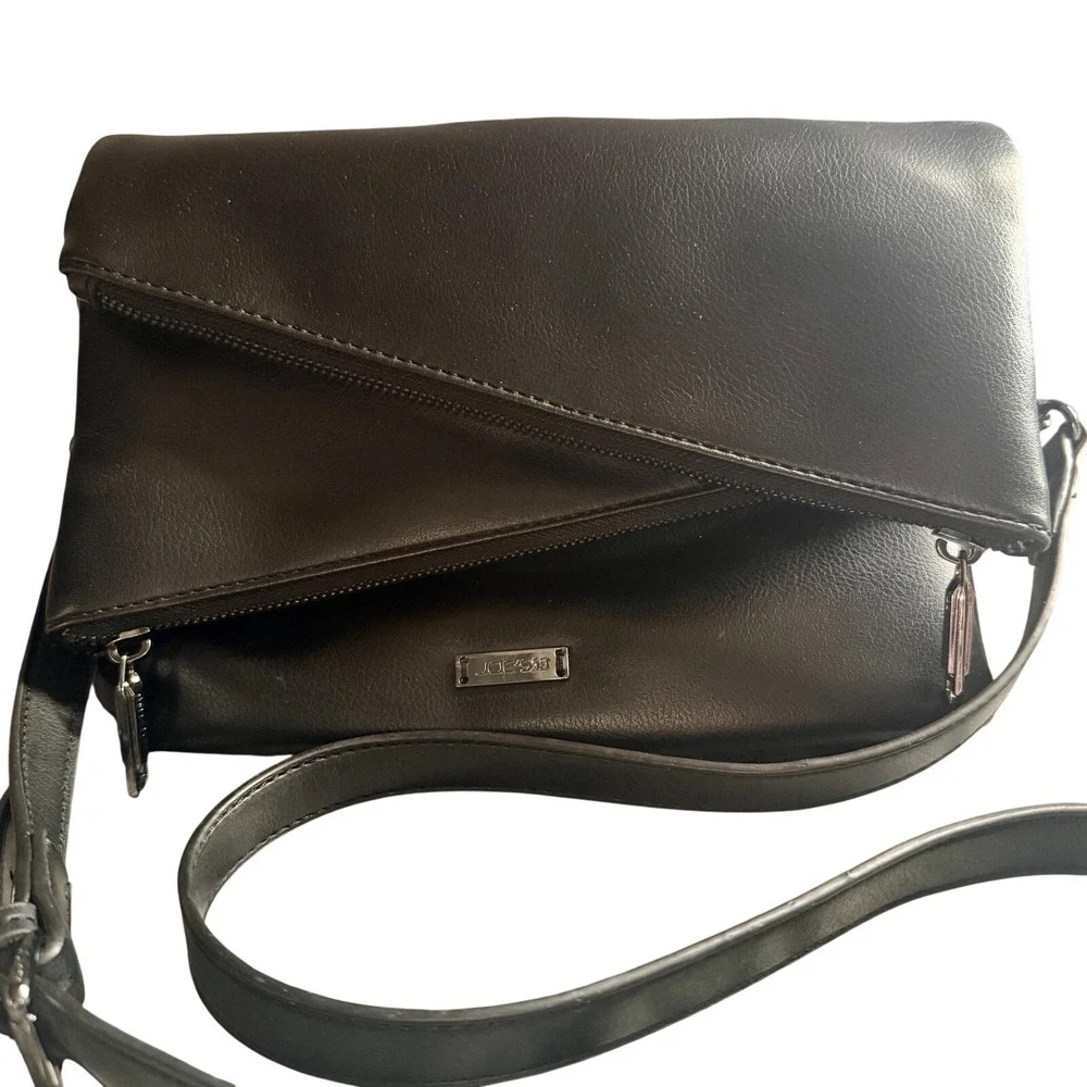 Vegan Leather Crossbody Bag Minimalist Neutral Purse Everyday Chic Classic Black
